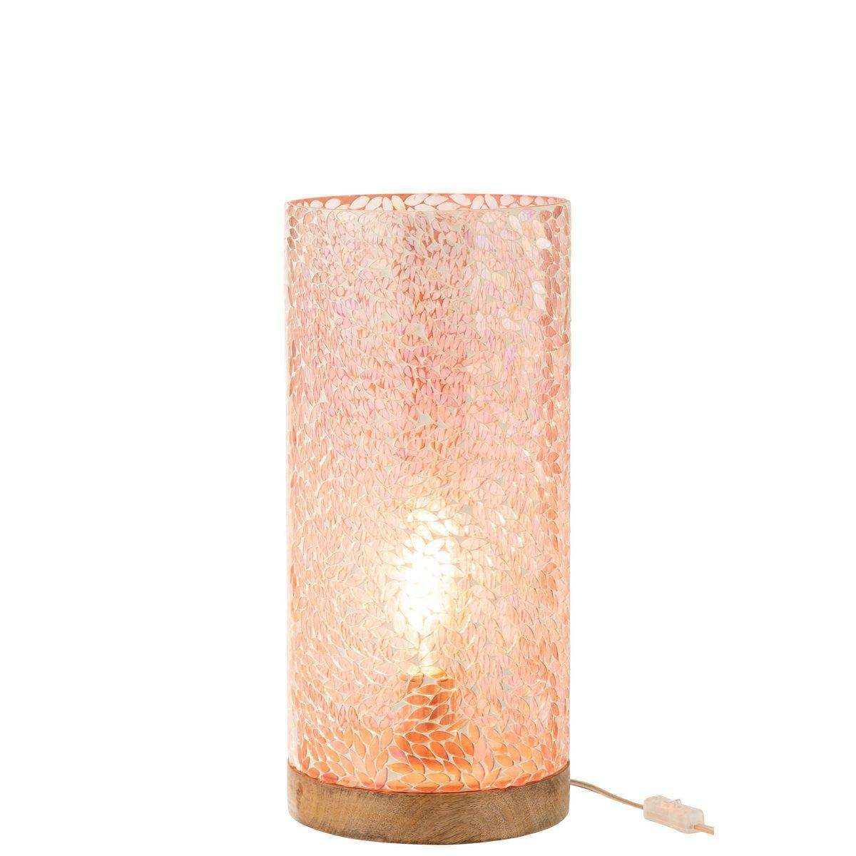 J-Line Tischleuchte Mosaik - Glas - Rosa - groß - HomeDesign Knaus