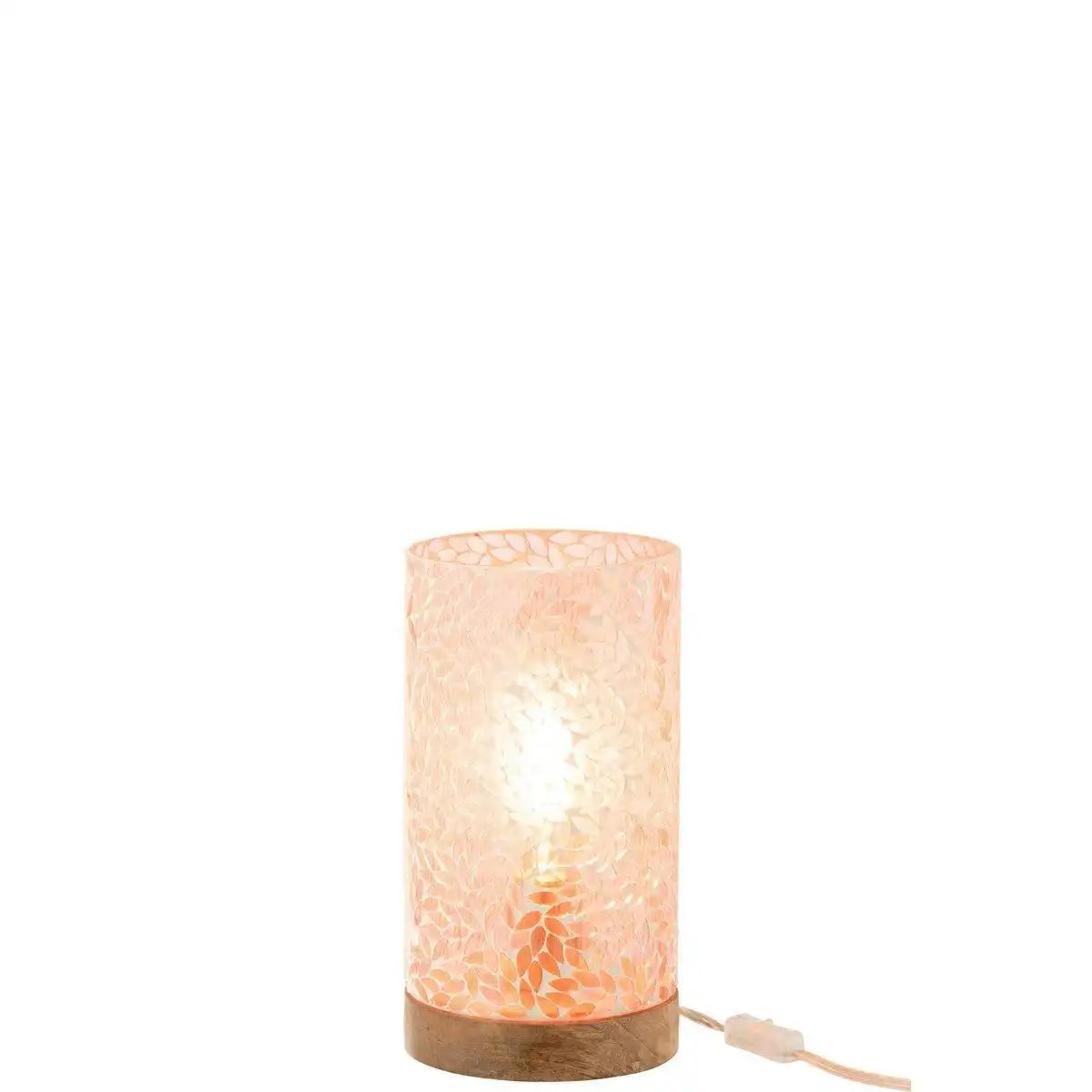 J-Line Tischleuchte Mosaik - Glas - Rosa - klein - HomeDesign Knaus