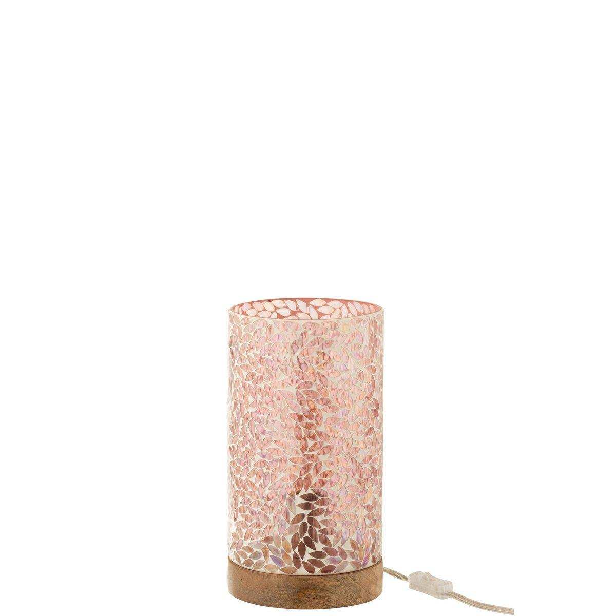 J-Line Tischleuchte Mosaik - Glas - Rosa - klein - HomeDesign Knaus