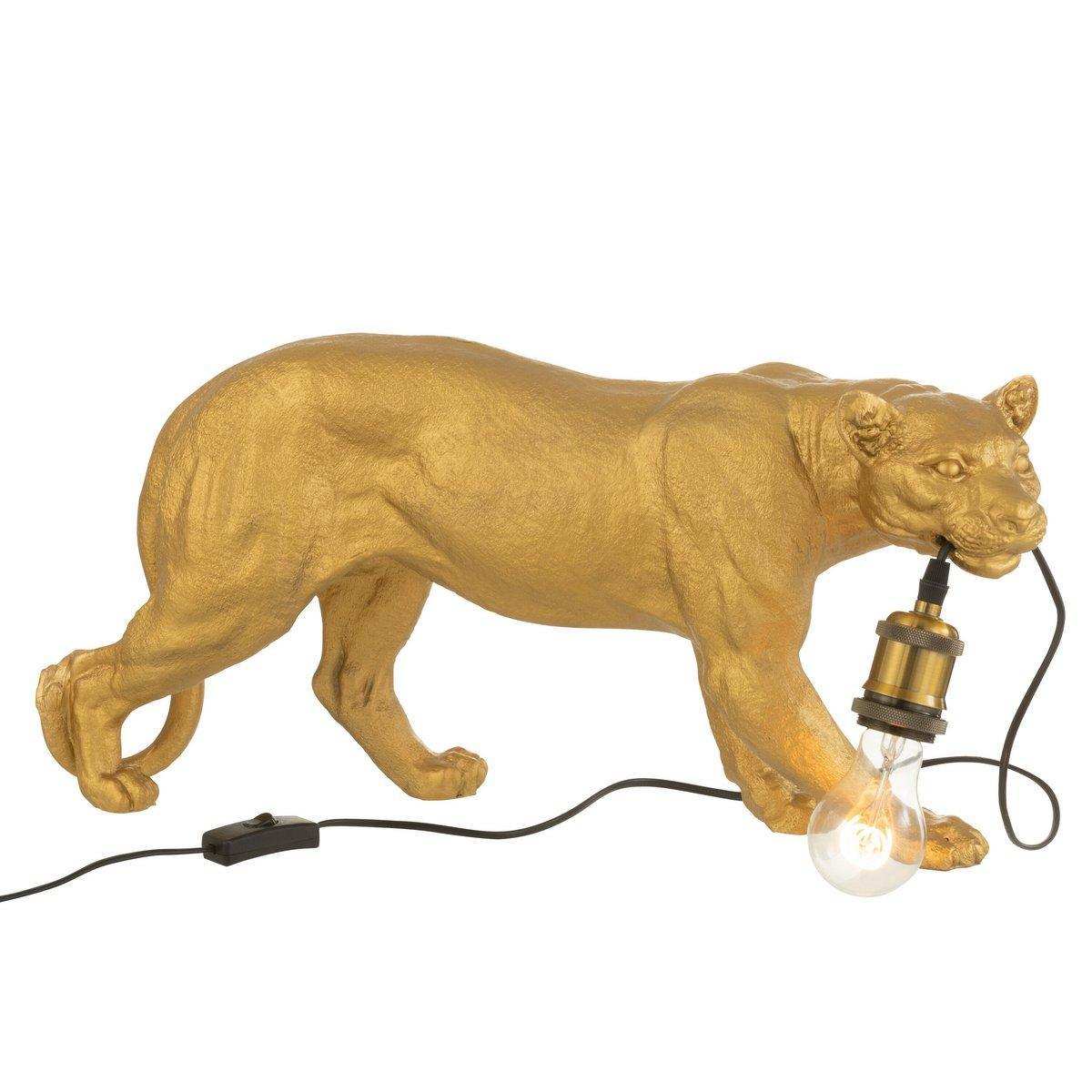 J-Line Tischleuchte Poema – Harz – Gold – groß - HomeDesign Knaus