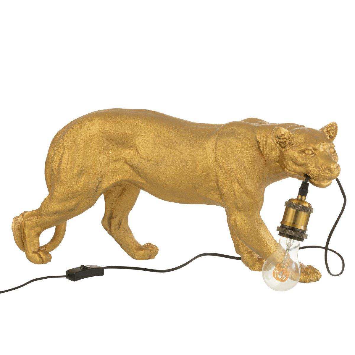 J-Line Tischleuchte Poema – Harz – Gold – groß - HomeDesign Knaus