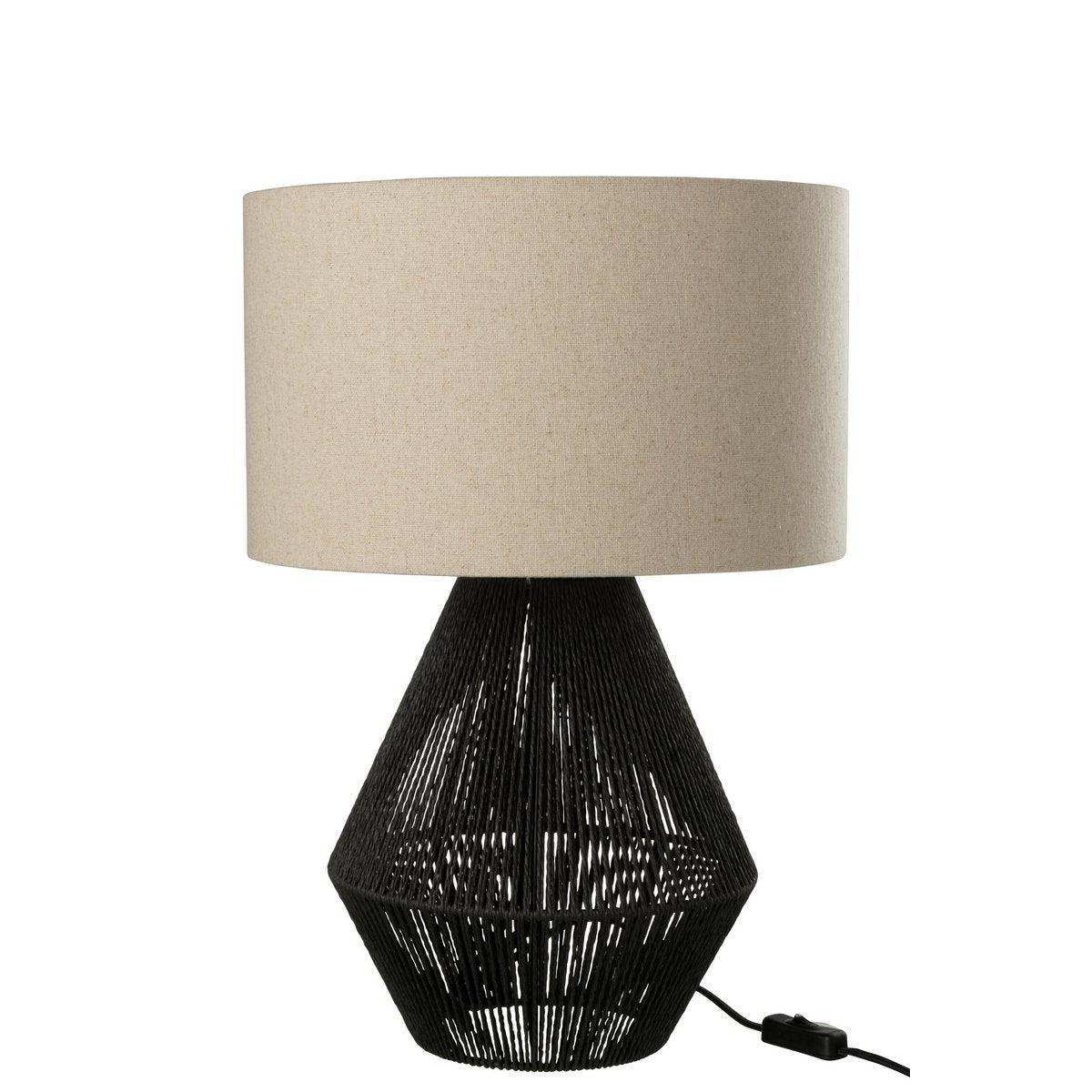 J-Line Tischleuchte String - Jute - Schwarz - HomeDesign Knaus