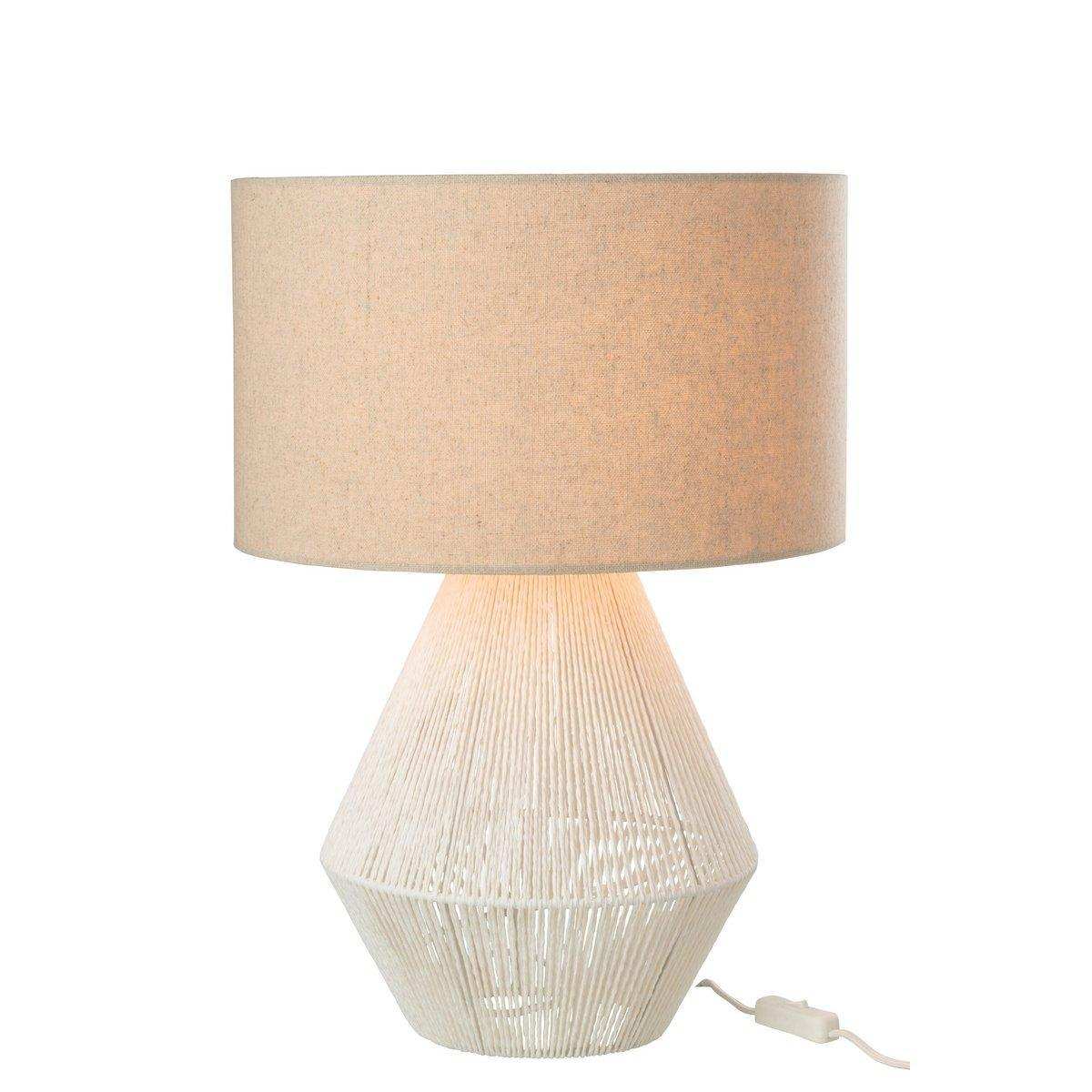 J-Line Tischleuchte String - Jute - Weiß - HomeDesign Knaus