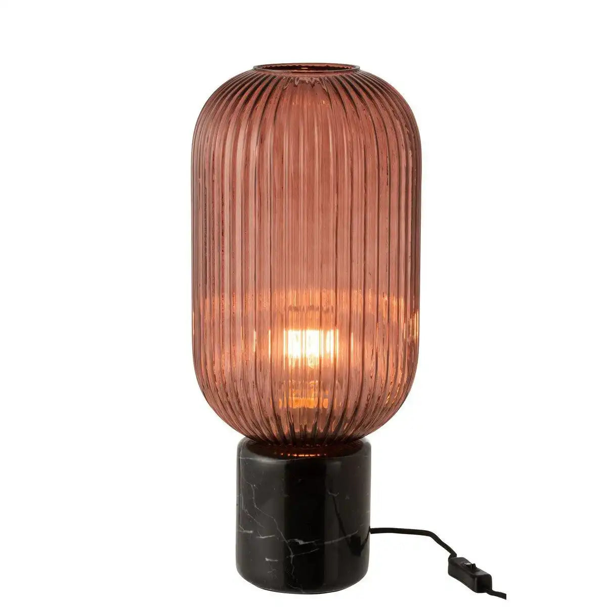 J-Line Tischleuchte Yufo Lang - Glas/Marmor - Rot/Zwart - HomeDesign Knaus