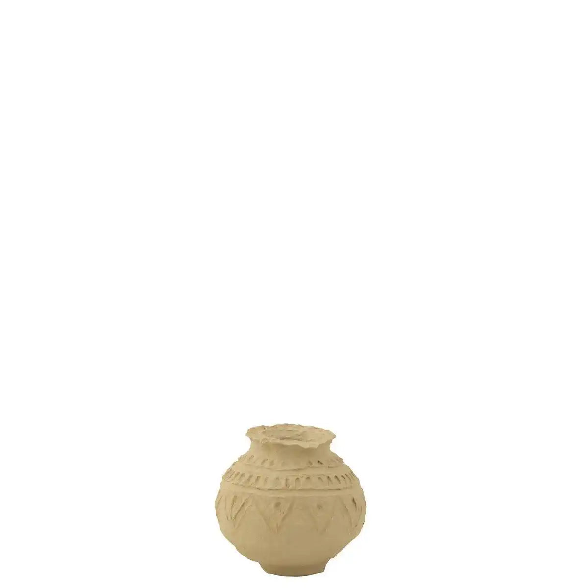 J-Line Topf Sphere - Pappmaché - Natur - HomeDesign Knaus
