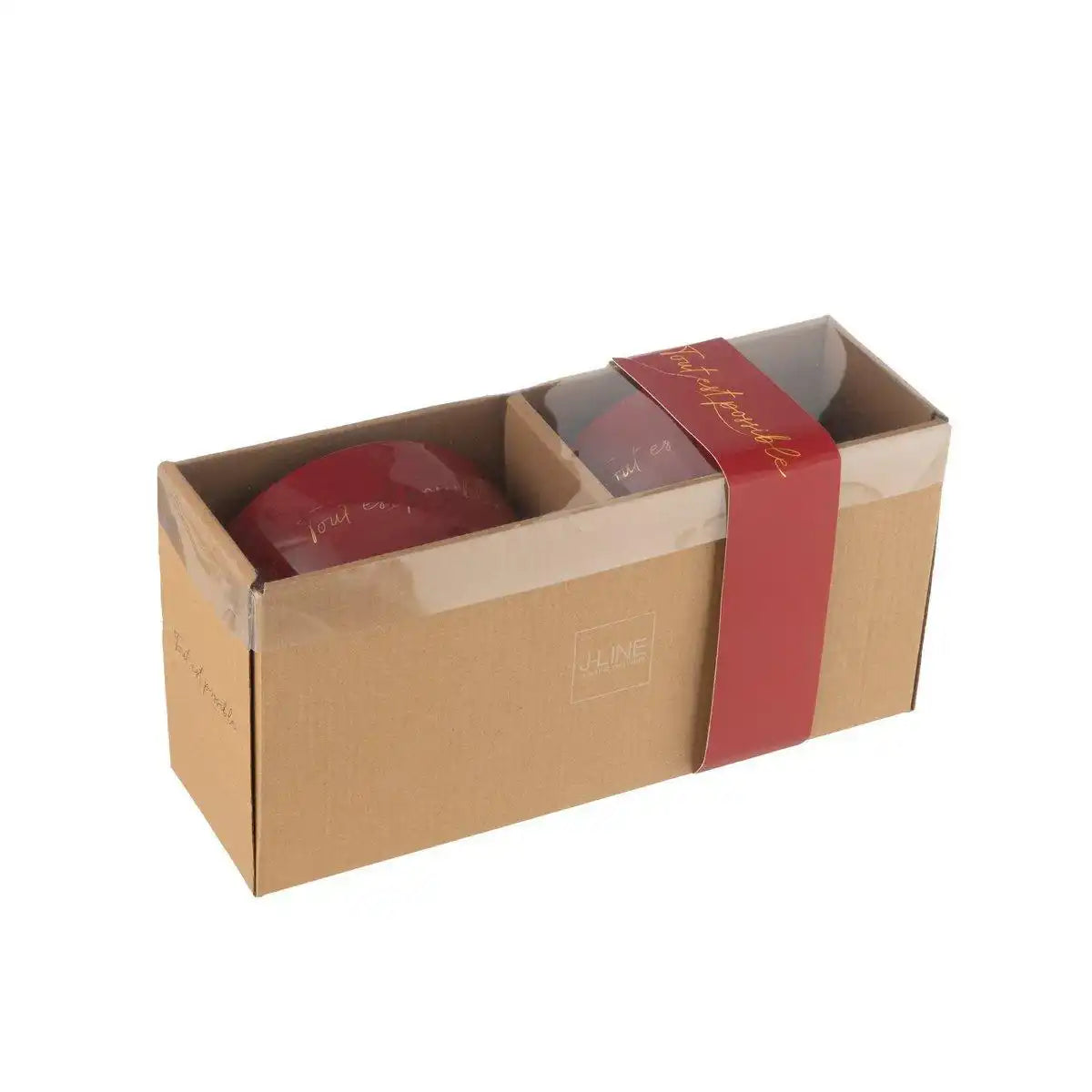 J-Line Tout Est Mögliche Schüssel - Porzellan - Rot - - HomeDesign Knaus