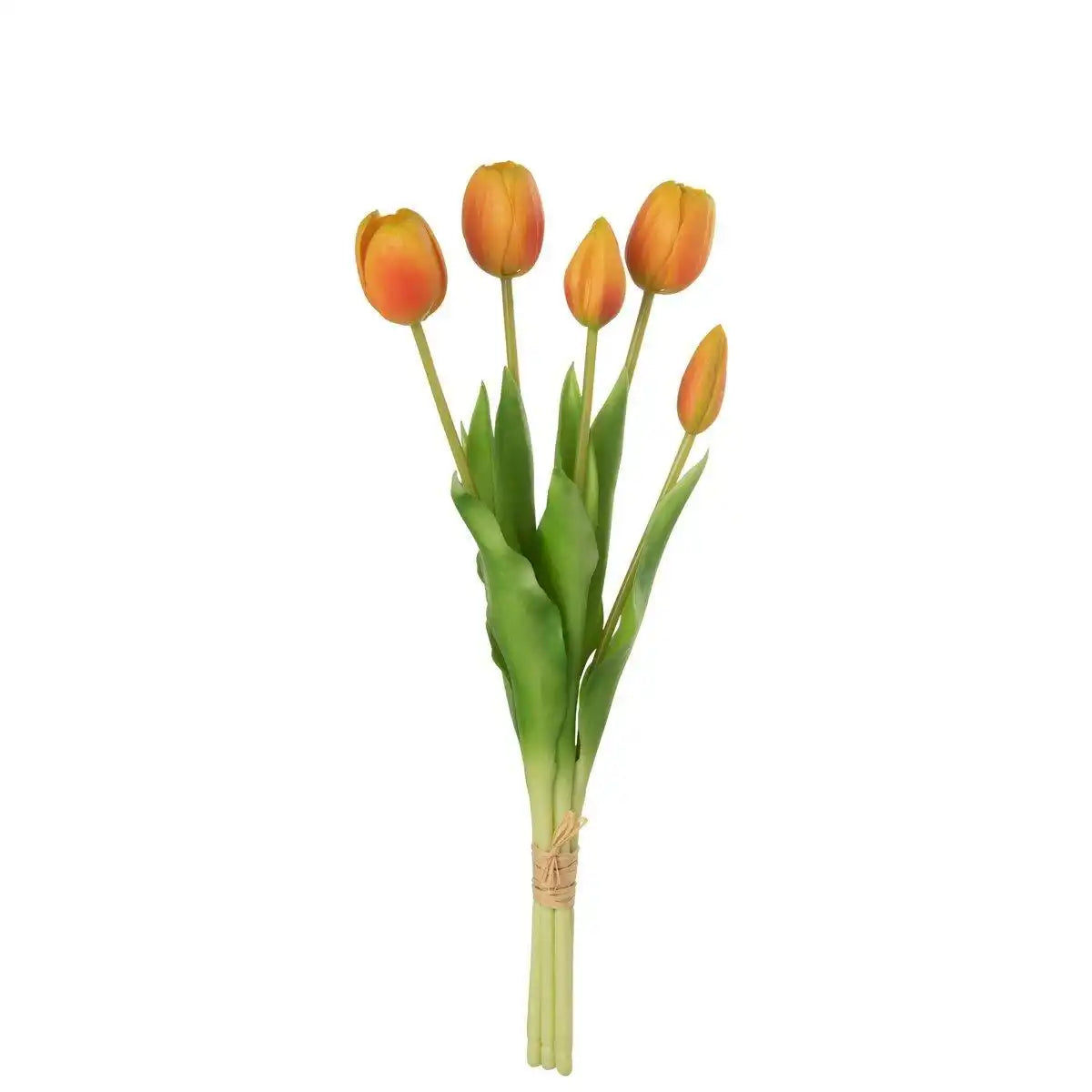 J-Line Tulpenstrauß 5 Stück PU Orange Medium - HomeDesign Knaus