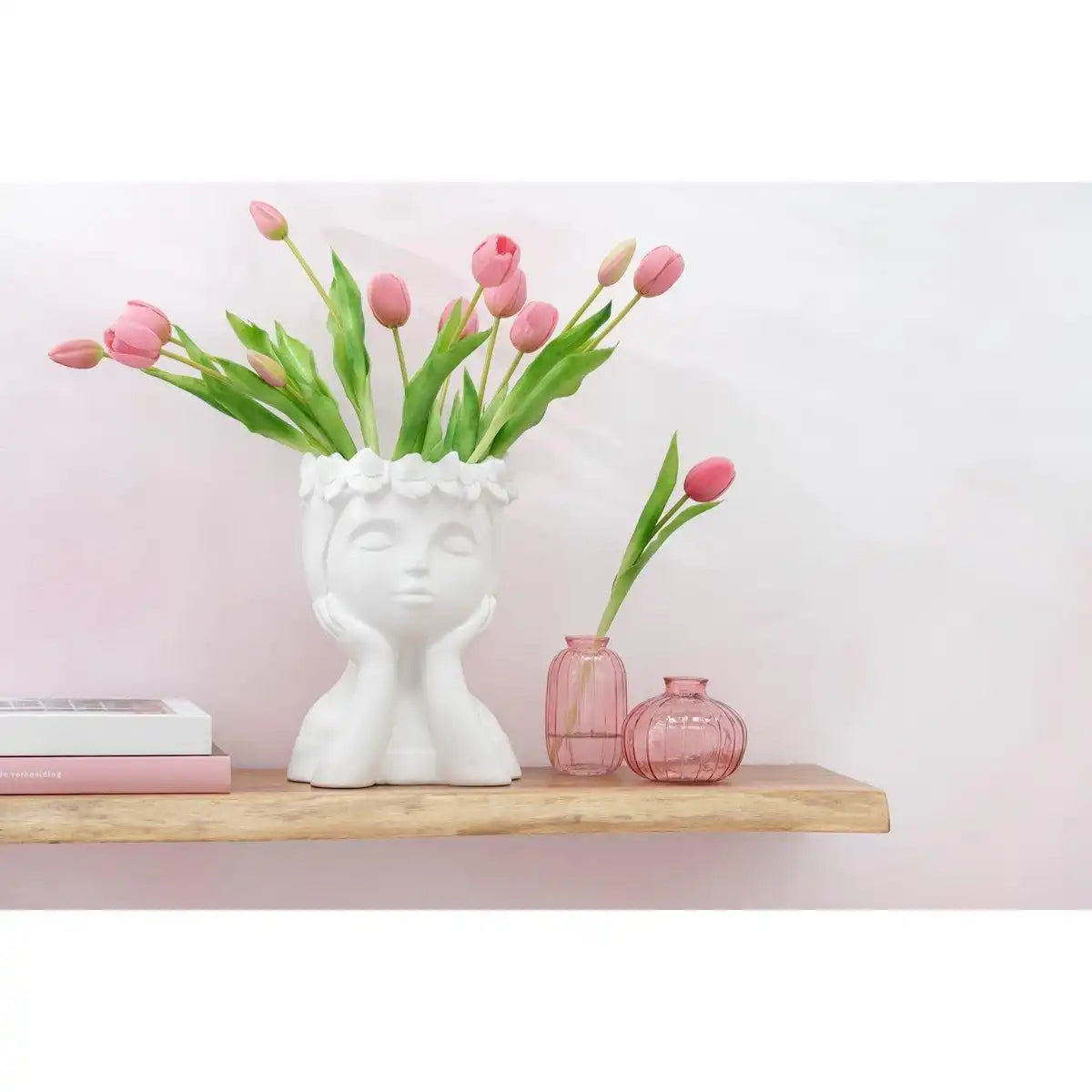 J-Line Tulpenstrauß 5 Stück PU Pink Medium - HomeDesign Knaus