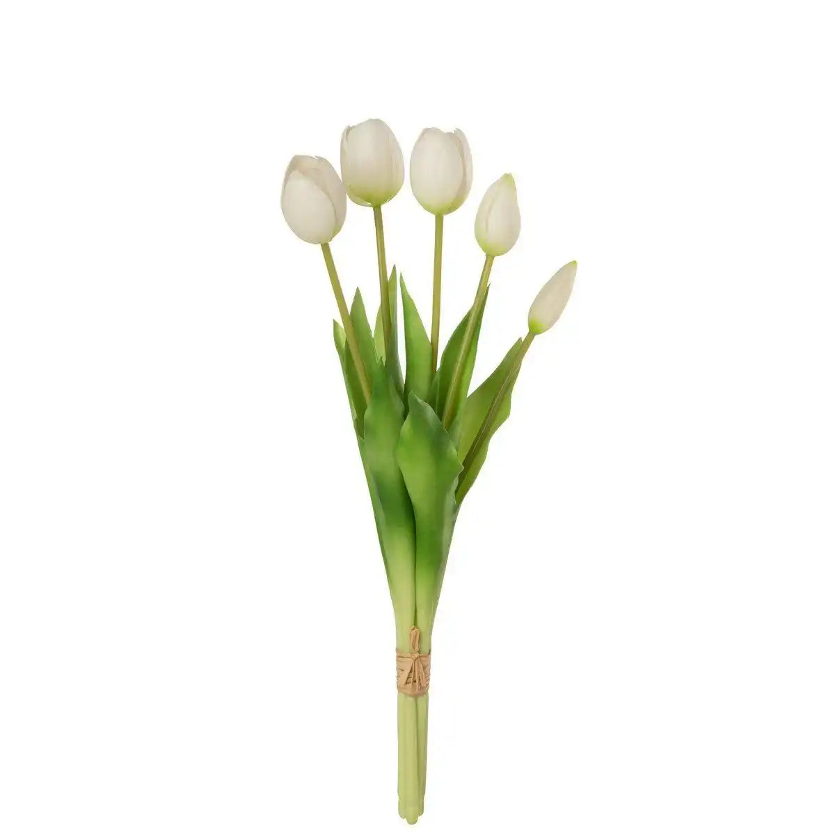 J-Line Tulpenstrauß 5 Stück PU Weiß Medium - HomeDesign Knaus