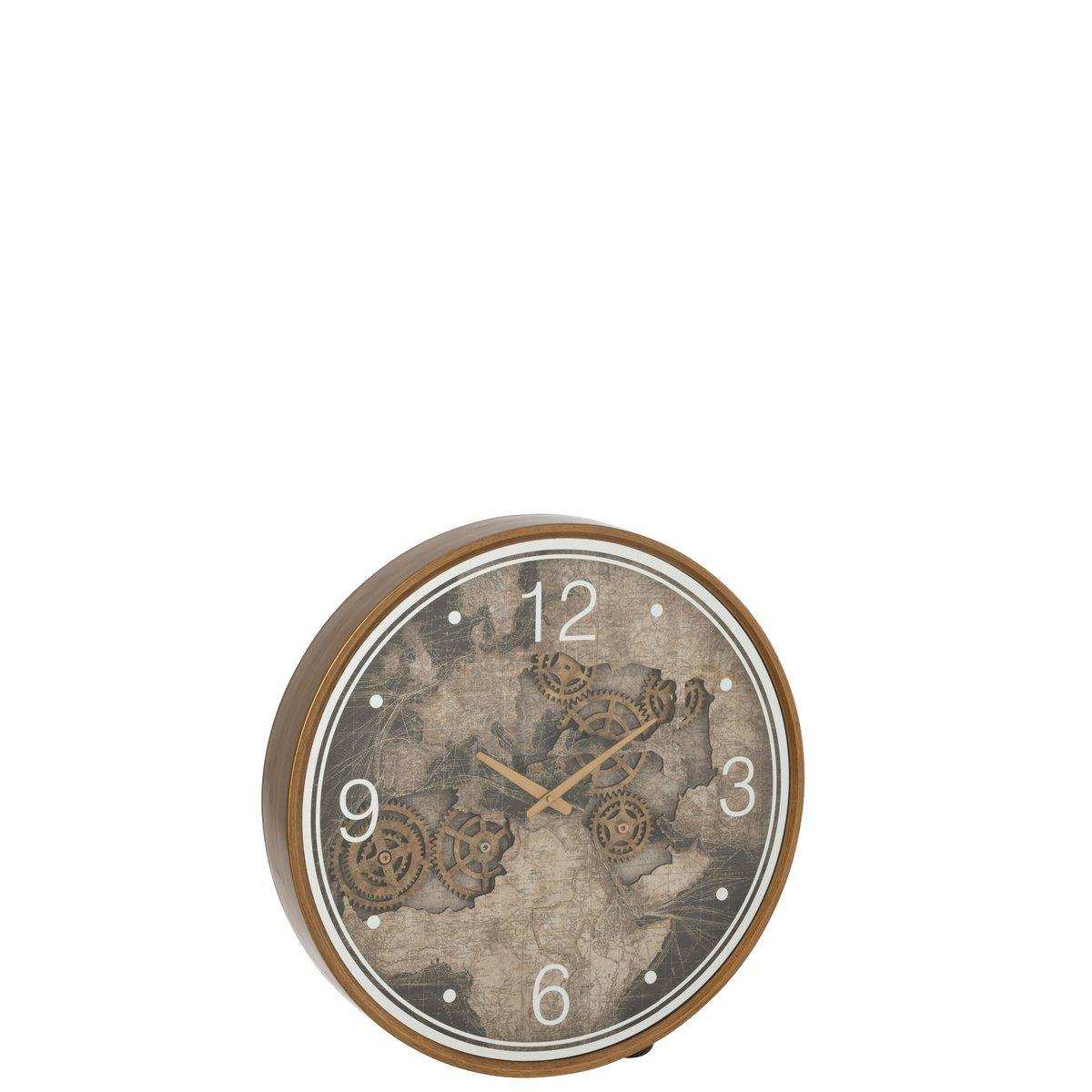 J-Line Uhr Karte Europa MDF Gold Groß - HomeDesign Knaus