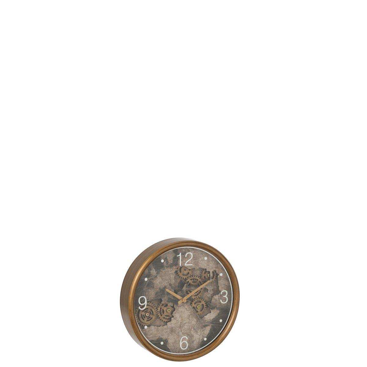J-Line Uhr Karte Europa MDF Gold Klein - HomeDesign Knaus