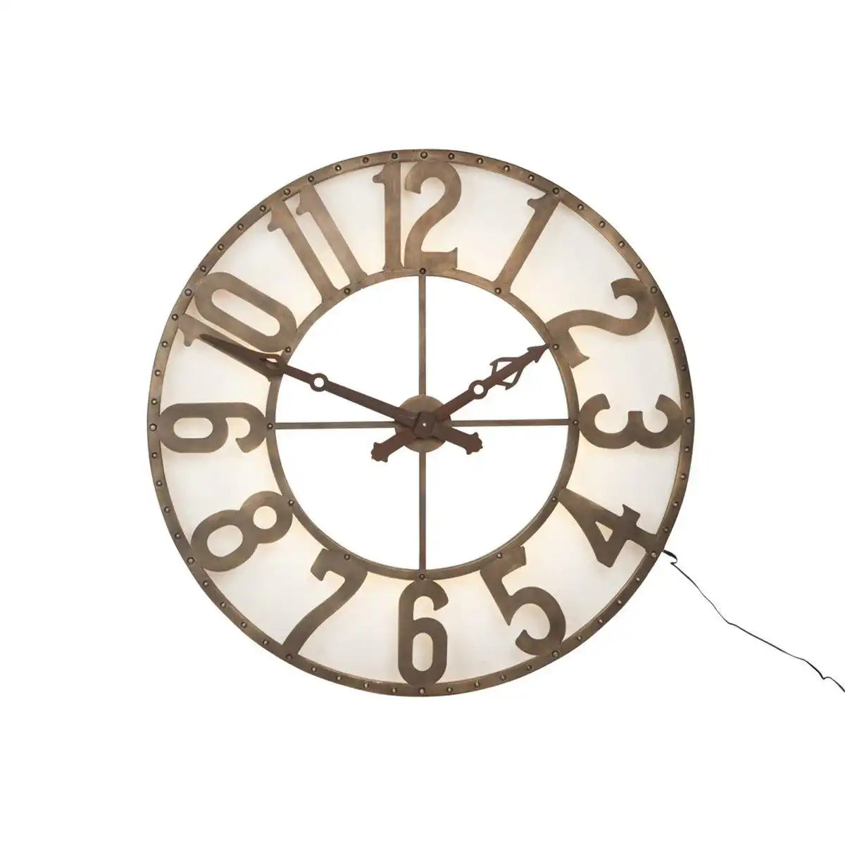 J-Line Uhr + LED-Platine - Metall - Braun - Ø 105 cm - HomeDesign Knaus