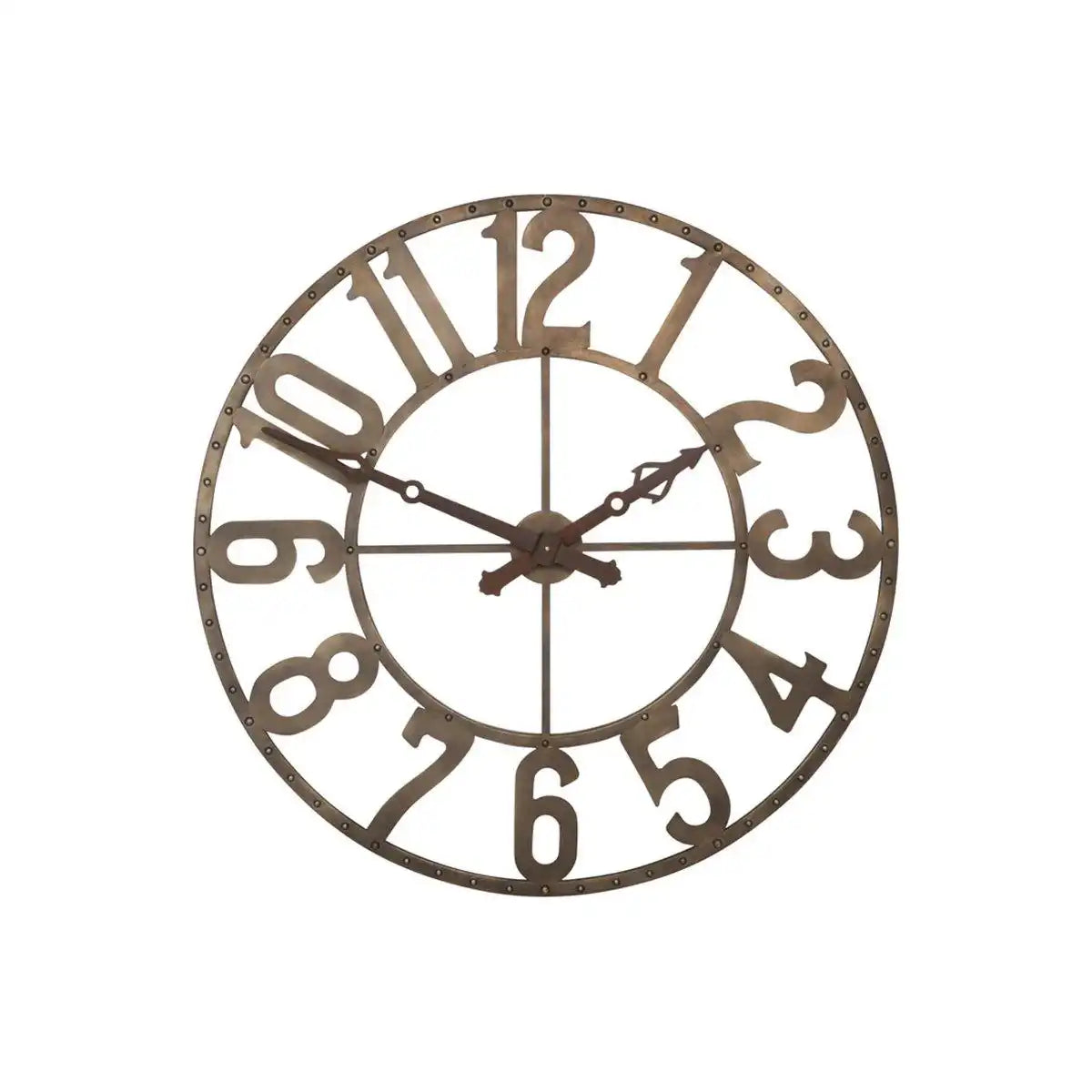 J-Line Uhr + LED-Platine - Metall - Braun - Ø 105 cm - HomeDesign Knaus