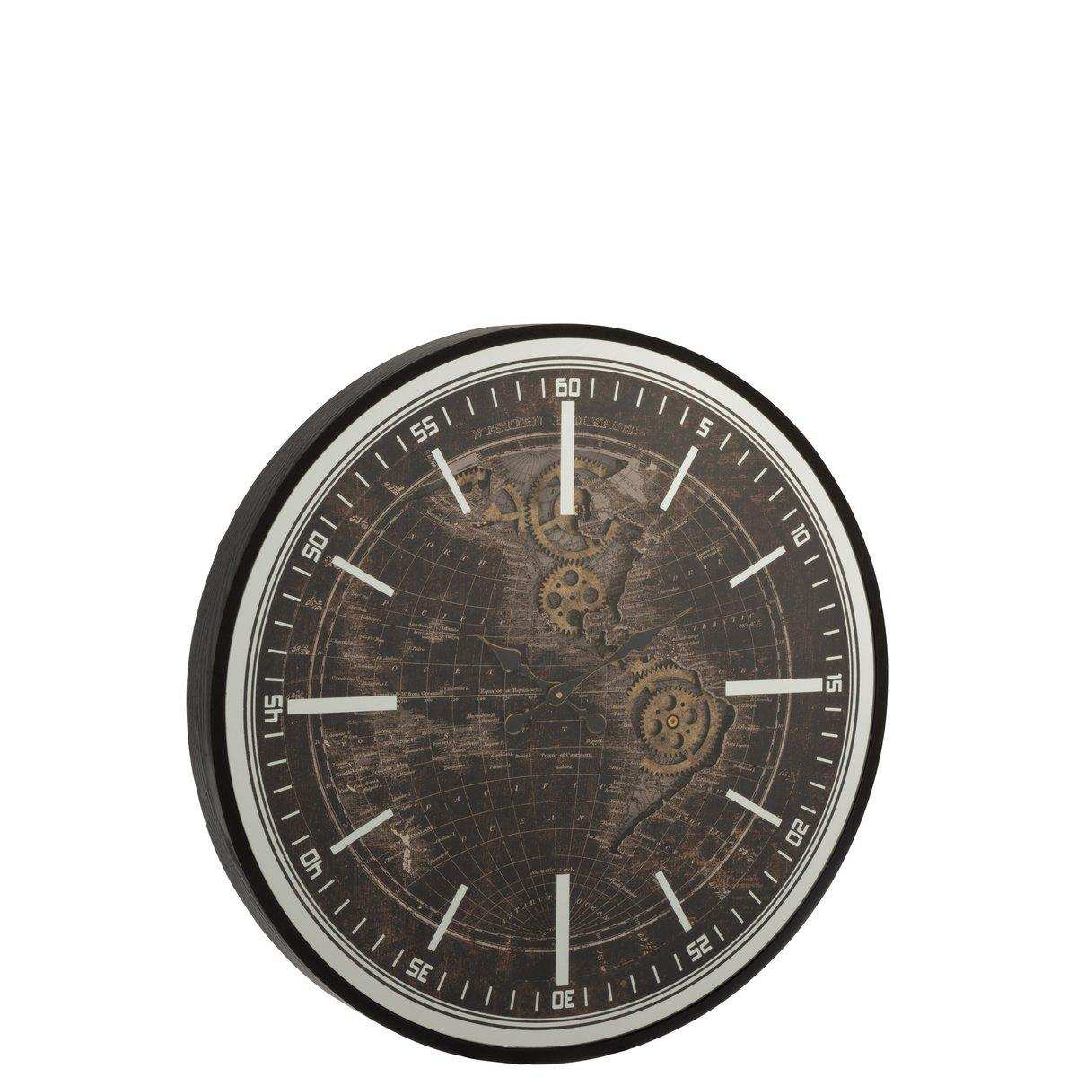 J-Line Uhr - Metall - Gold/Schwarz - Ø 80 cm - HomeDesign Knaus
