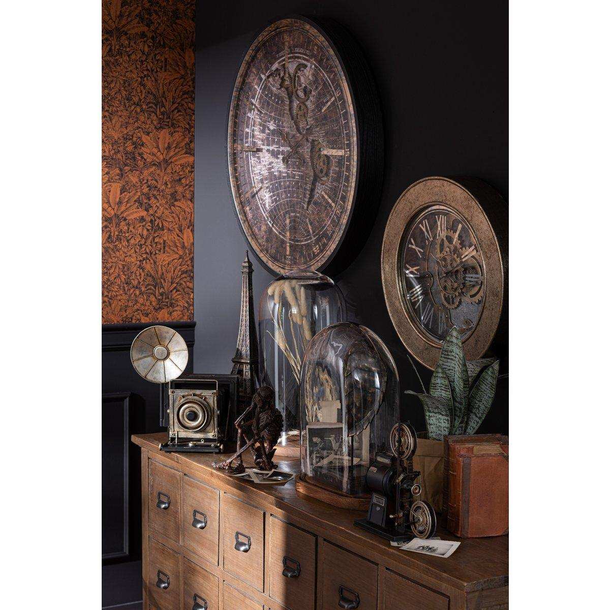 J-Line Uhr - Metall - Gold/Schwarz - Ø 80 cm - HomeDesign Knaus