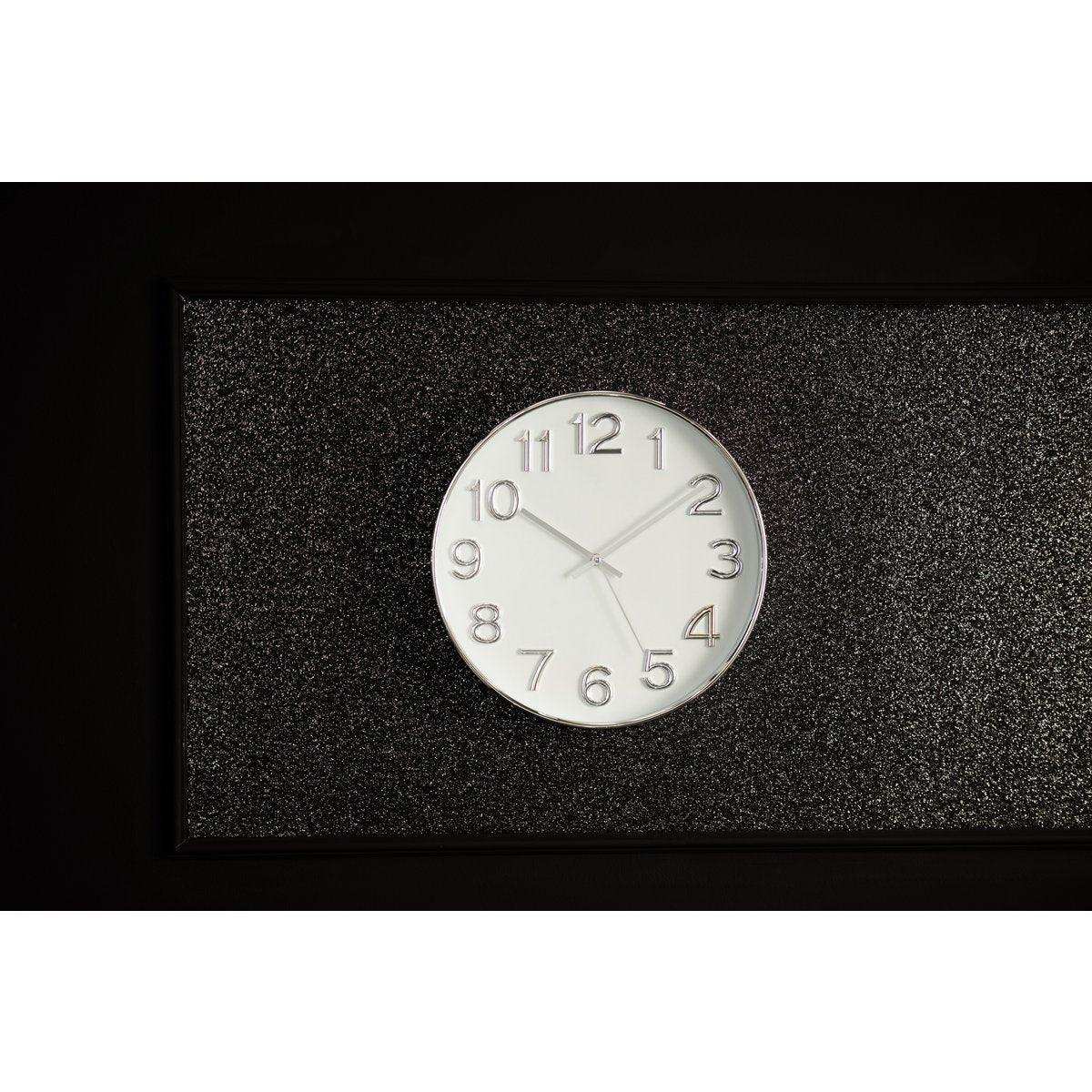 J-Line Uhr mit arabischen Ziffern – Kunststoff – Silber – Ø 40 cm - HomeDesign Knaus