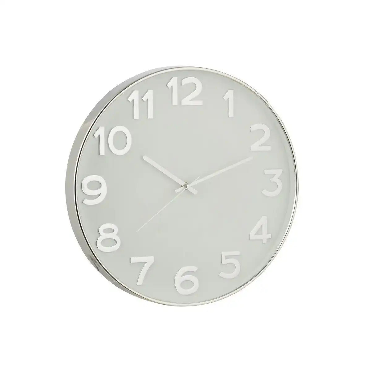 J-Line Uhr mit arabischen Ziffern – Kunststoff – Silber – Ø 40 cm - HomeDesign Knaus