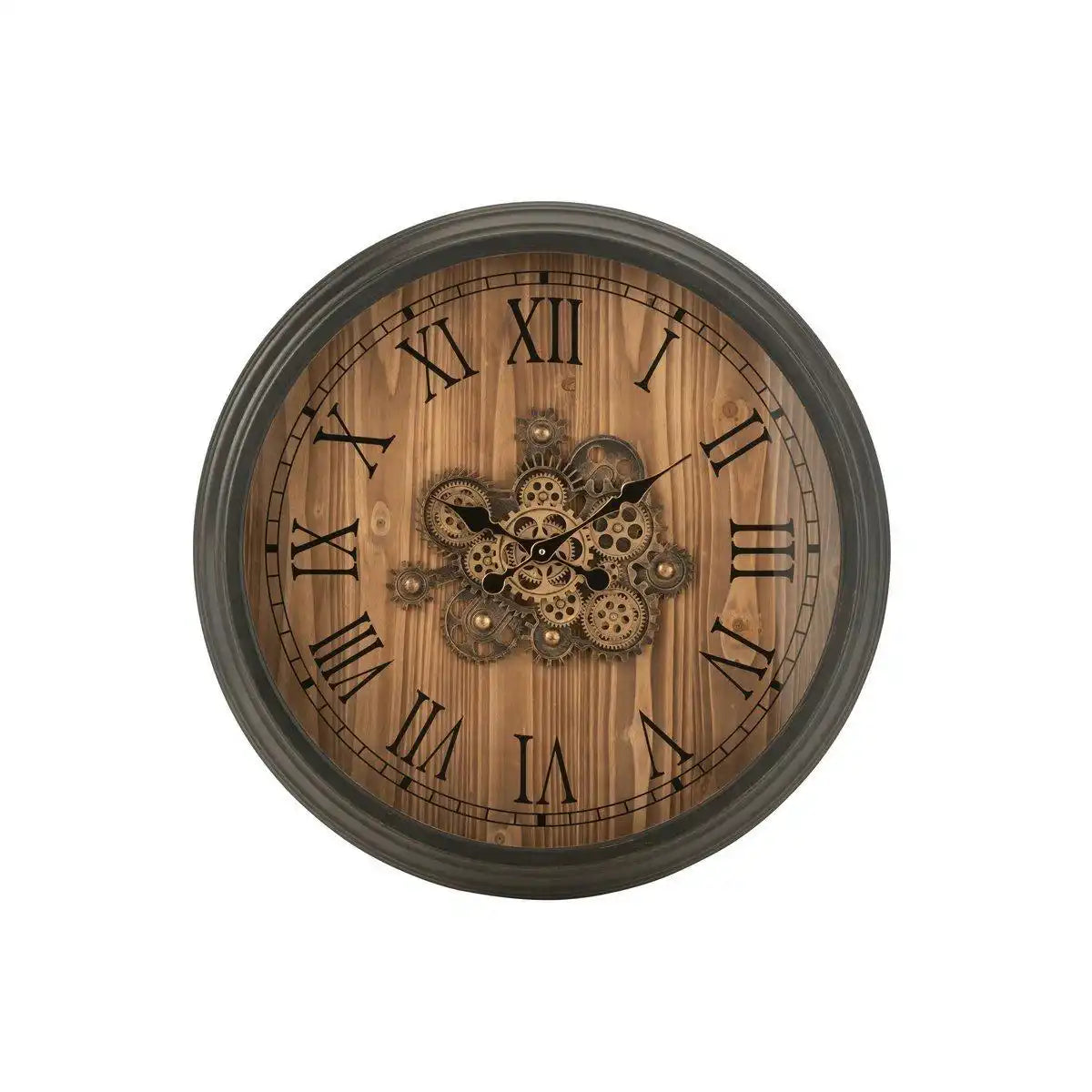 J-Line Uhr mit römischen Ziffern – Metall – Schwarz – L – Ø 82 cm - HomeDesign Knaus