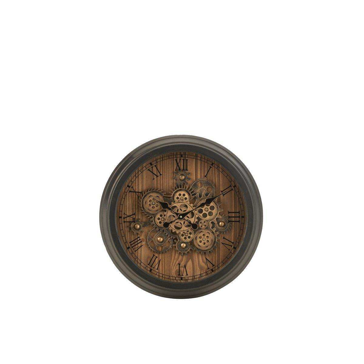 J-Line Uhr mit römischen Ziffern – Metall – Schwarz – S – Ø 58 cm - HomeDesign Knaus