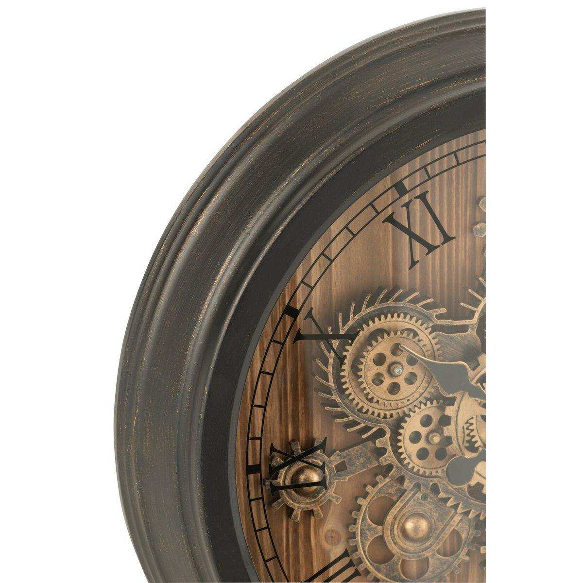 J-Line Uhr mit römischen Ziffern – Metall – Schwarz – S – Ø 58 cm - HomeDesign Knaus