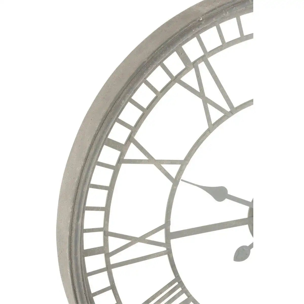 J-Line Uhr mit römischen Ziffern – Metall/Glas – Grau – Ø 67 cm - HomeDesign Knaus