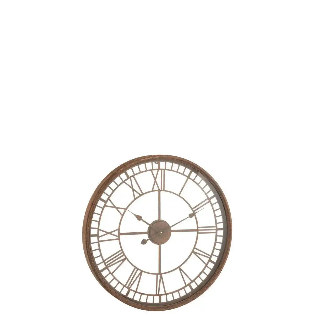 J-Line Uhr mit römischen Ziffern – Metall/Glas – Rost – Ø 67 cm - HomeDesign Knaus