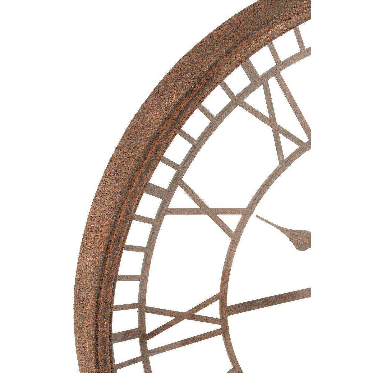 J-Line Uhr mit römischen Ziffern – Metall/Glas – Rost – Ø 67 cm - HomeDesign Knaus