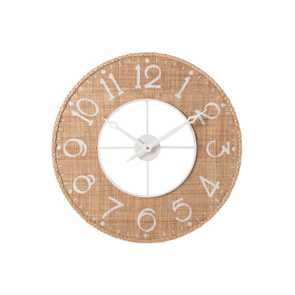 J-Line Uhr Sodi MDF Natur/Weiß - HomeDesign Knaus