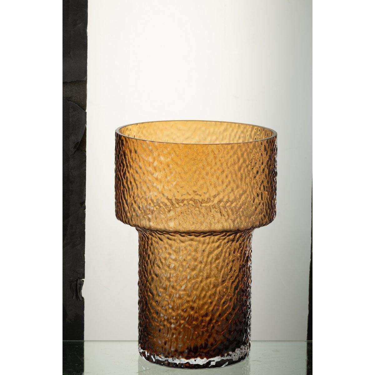 J-Line Vaas Betty Glas Bruin Small - HomeDesign Knaus