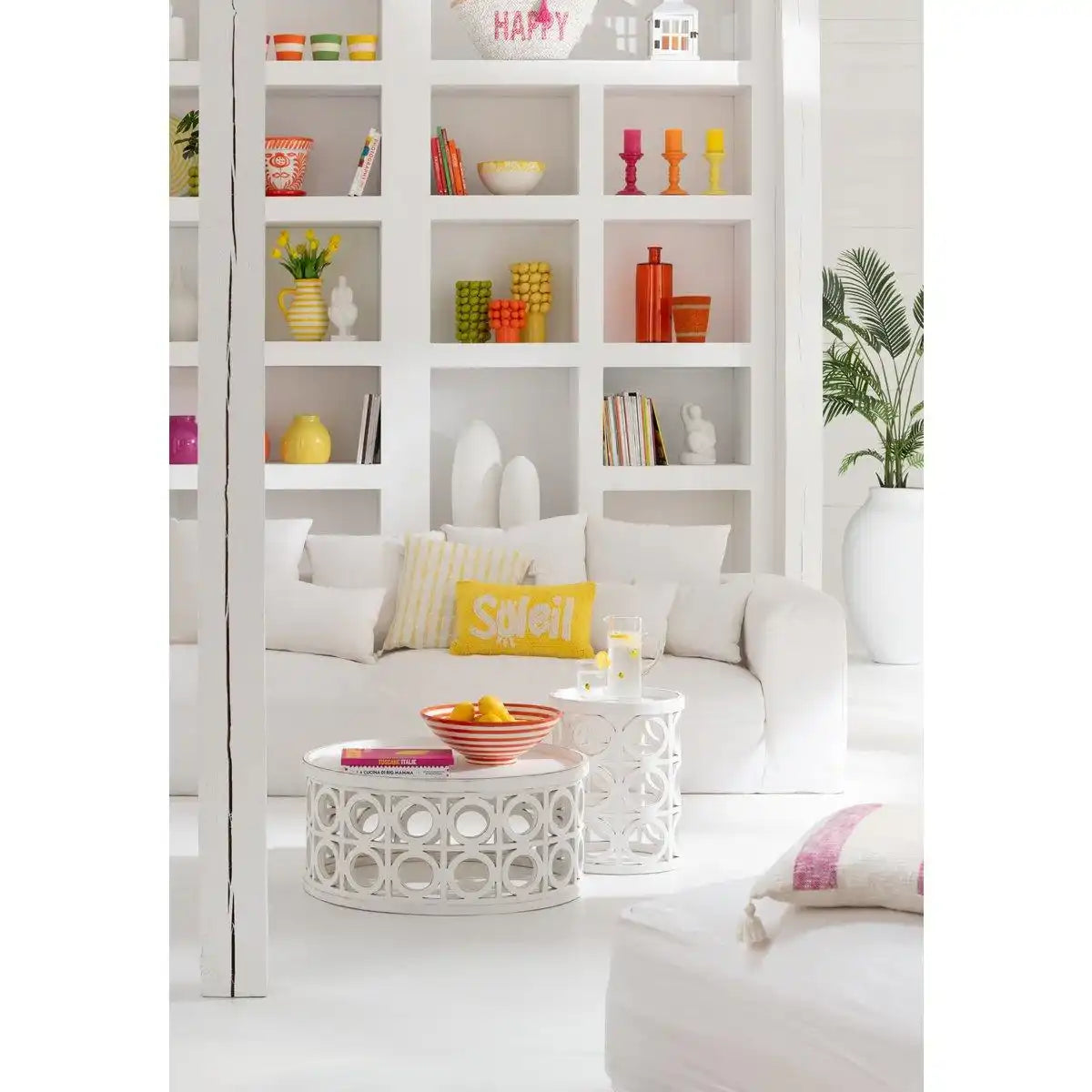 J-Line Vaas Creta Klei Weiß Small - HomeDesign Knaus