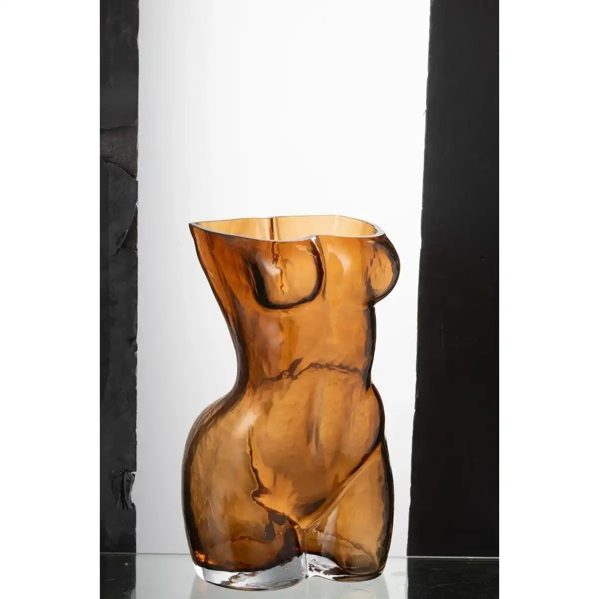 J-Line Vaas Lichaam Glas Bruin Large - HomeDesign Knaus