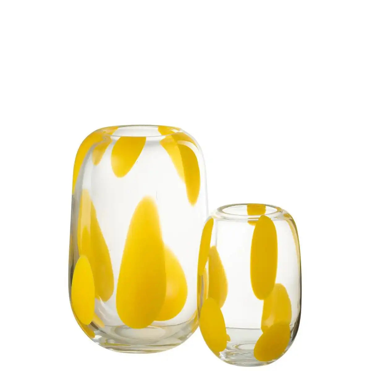 J-Line Vaas Pop Art Vlekken Glas Gelb Groß - HomeDesign Knaus