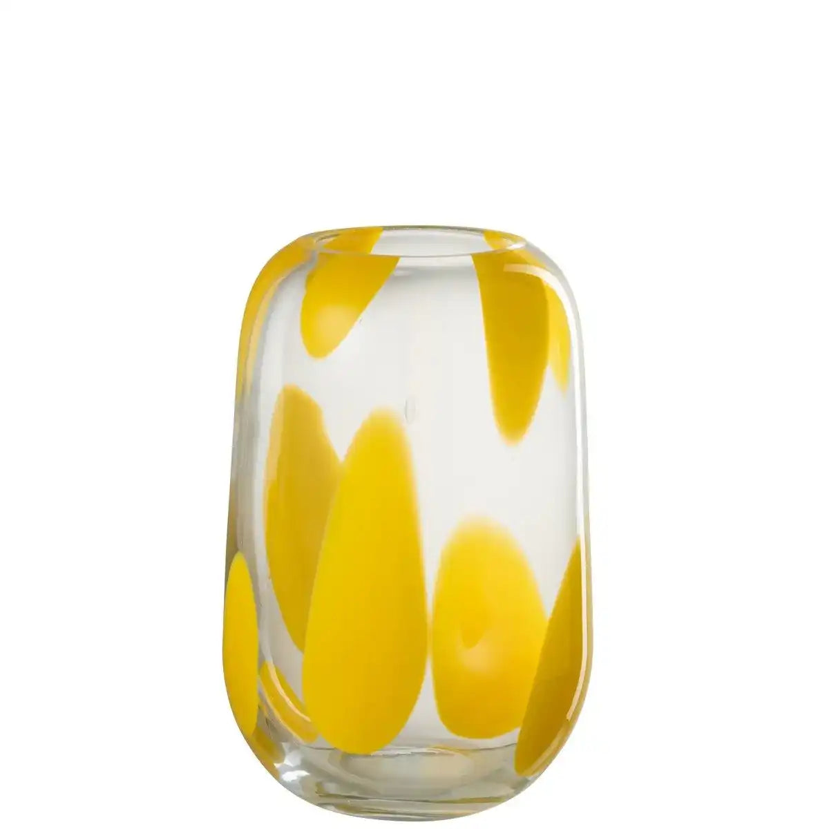 J-Line Vaas Pop Art Vlekken Glas Gelb Groß - HomeDesign Knaus