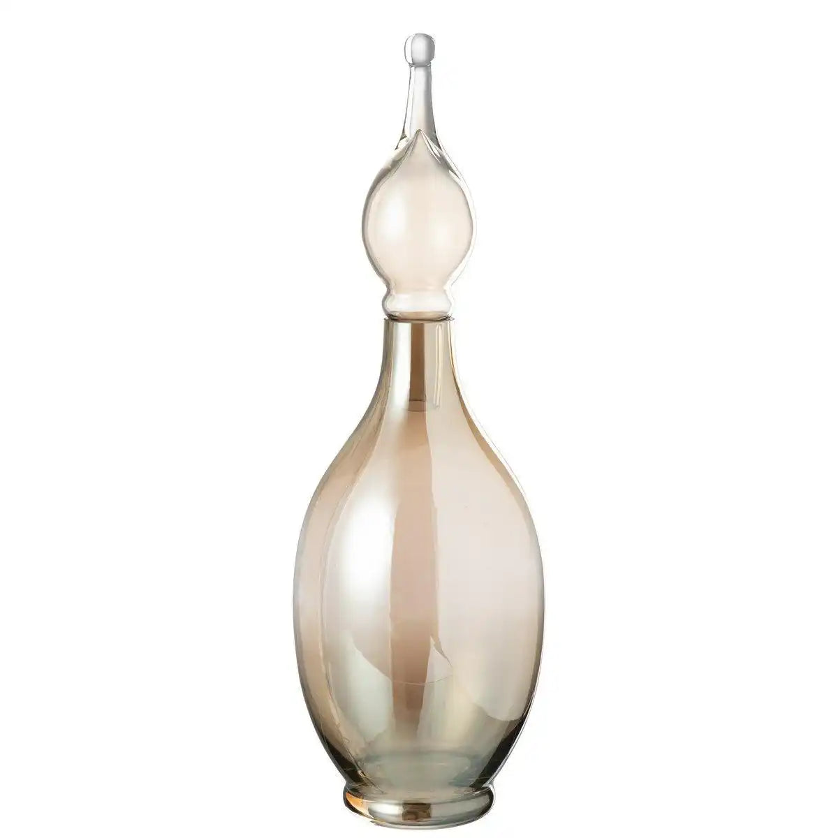 J-Line Vaas+Stop Flesje Deco Joey Glas Beige Large - HomeDesign Knaus