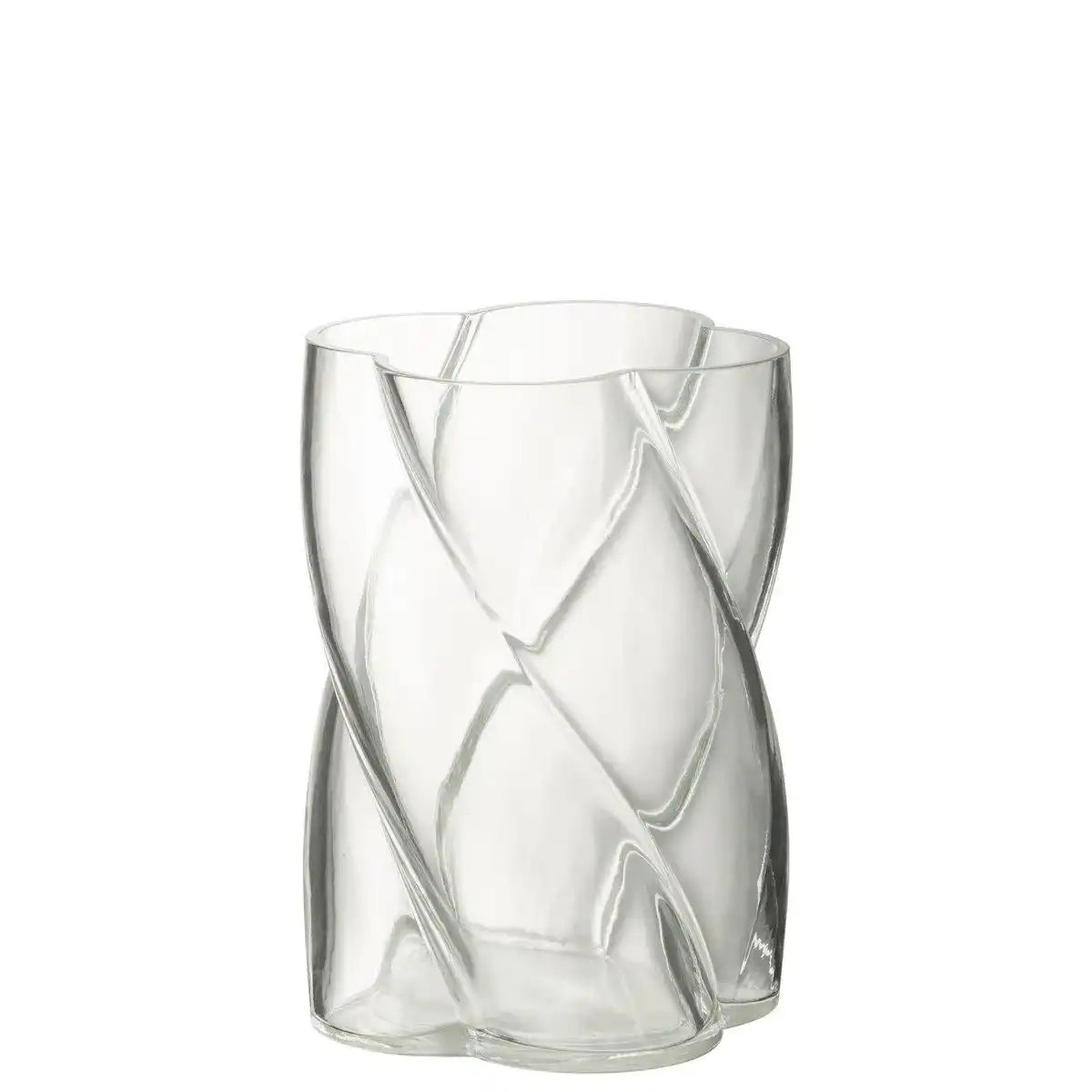 J-Line Vaas Swirly Glas Transparent Klein - HomeDesign Knaus