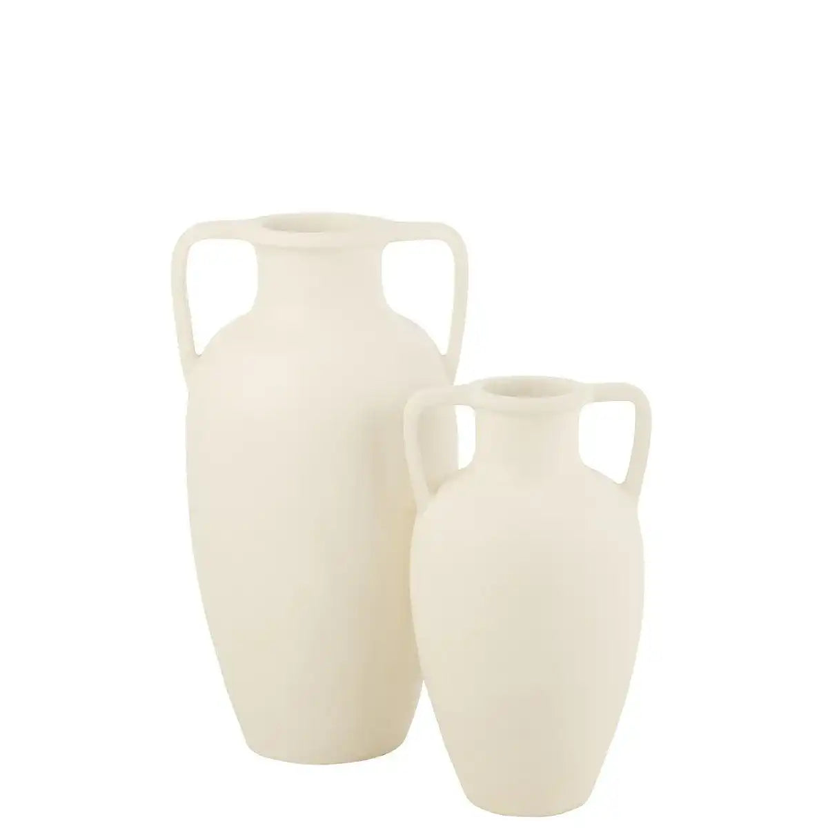 J-Line Vase 2 Arme Terrakotta Weiß Groß – 66,00 cm hoch - HomeDesign Knaus