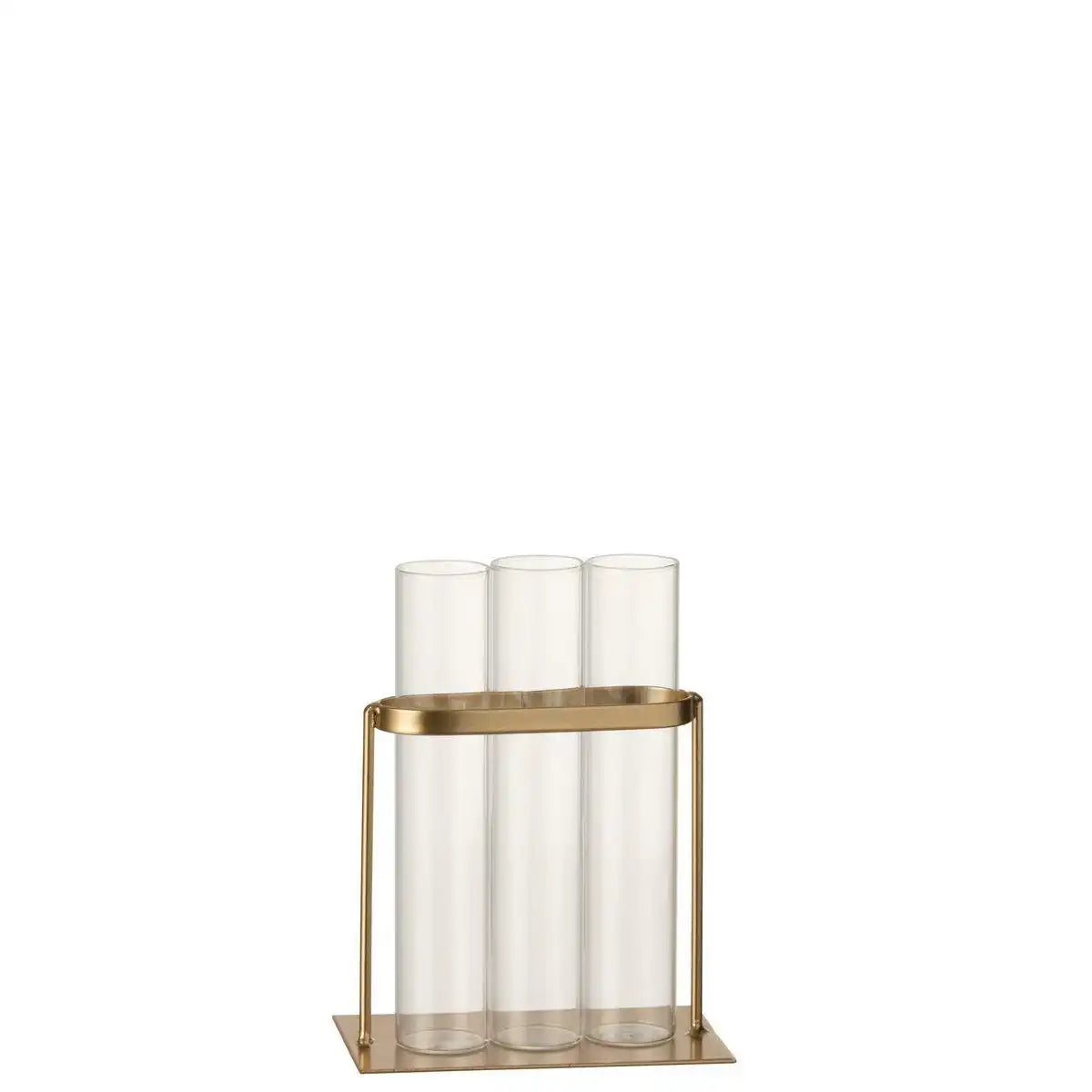 J-Line Vase 3 Tubes - Metall/Glas - Gold - 11,00 cm hoch - HomeDesign Knaus