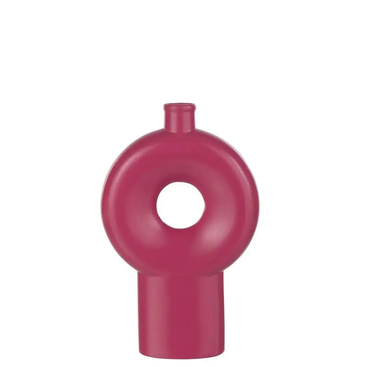 J-Line Vase Abstract – Porzellan Glossy – Fuchsia – groß - HomeDesign Knaus