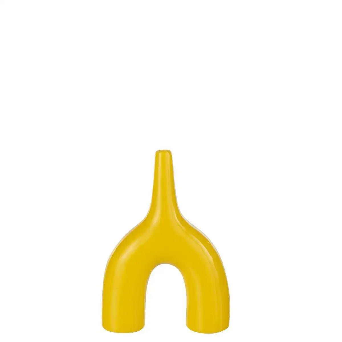 J-Line Vase Abstract - Porzellan Glossy - Porzellan - Gelb - klein - HomeDesign Knaus