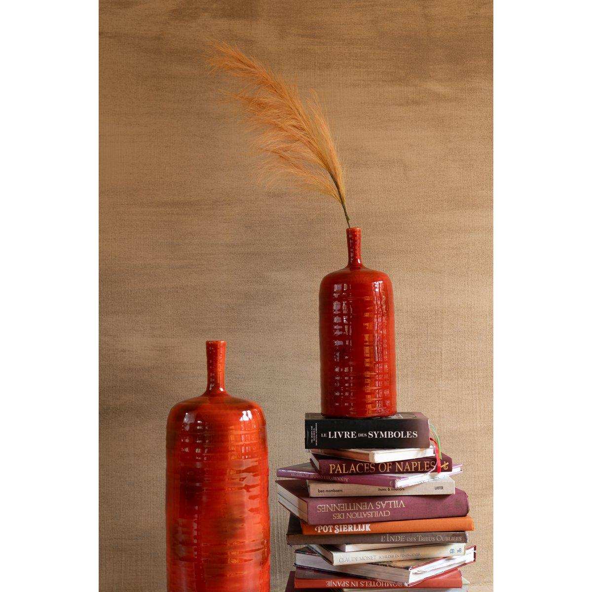 J-Line Vase Akane Bottle - Keramik - rot - groß - Ø 20 cm - HomeDesign Knaus