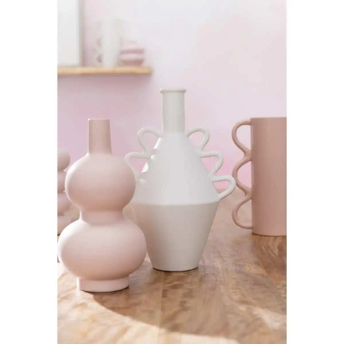 J-Line Vase Alfa Dolomite - Keramik - Rosa - HomeDesign Knaus