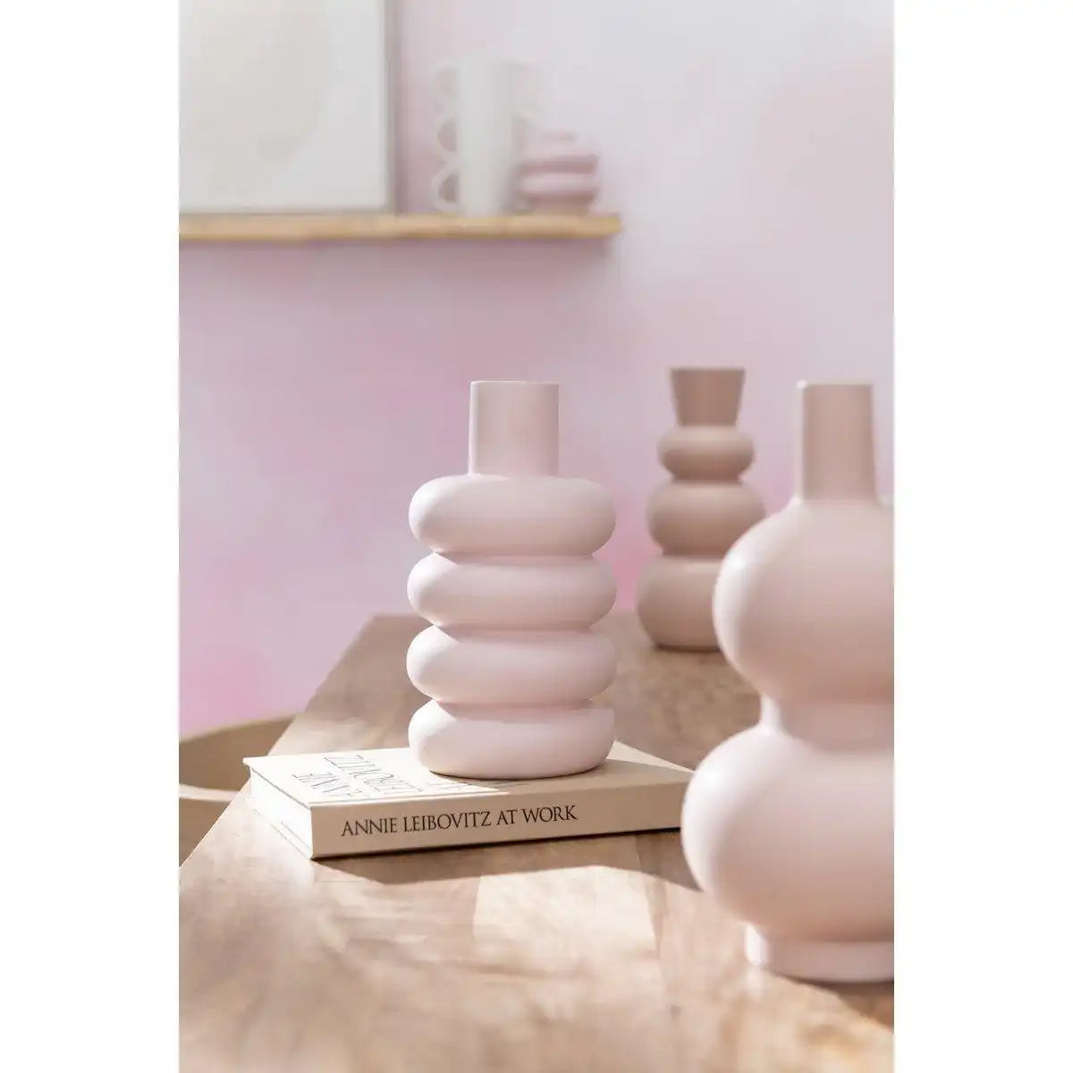 J-Line Vase Alfa Dolomite - Keramik - Rosa - HomeDesign Knaus