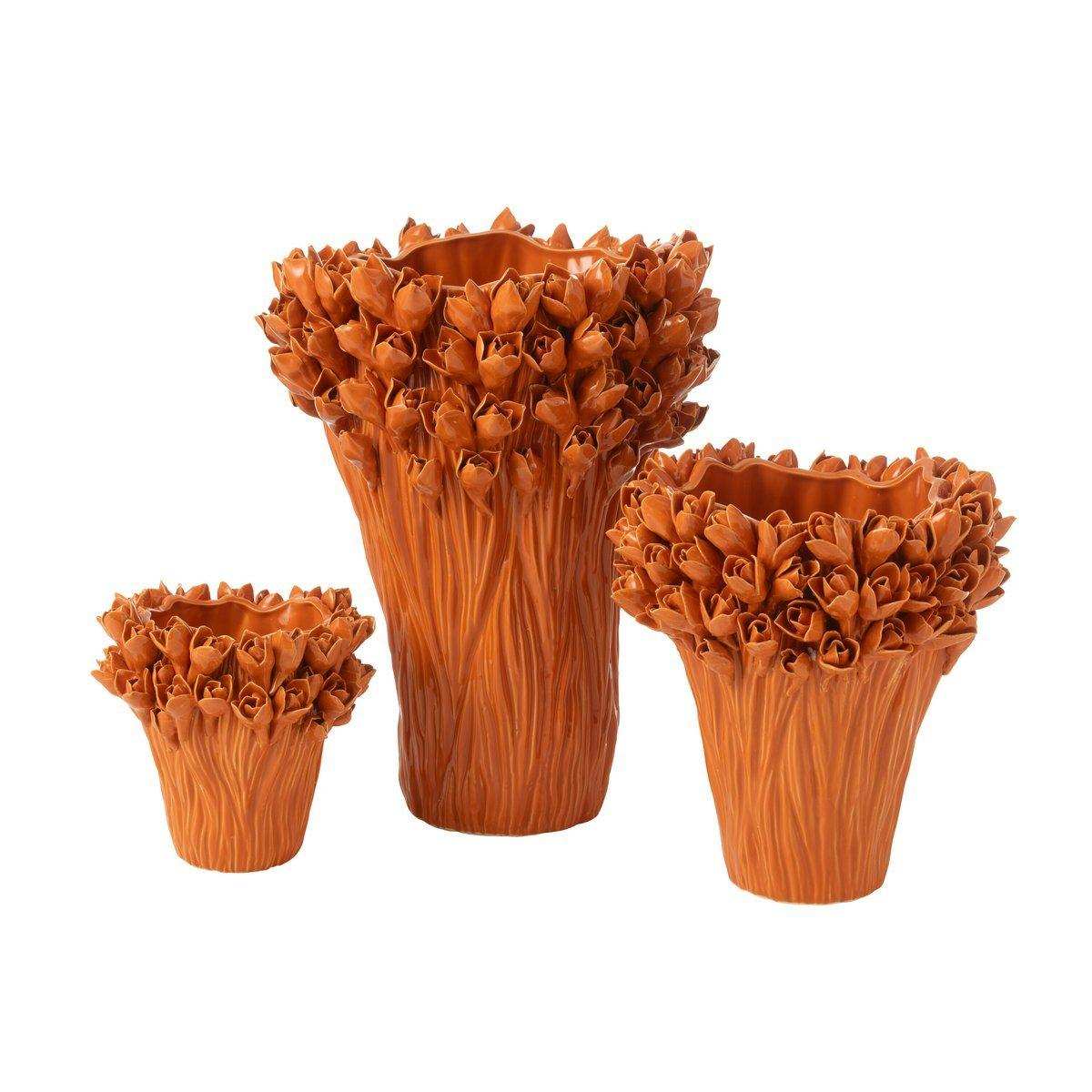 J-Line Vase Ambrosia Keramik Orange Groß - HomeDesign Knaus