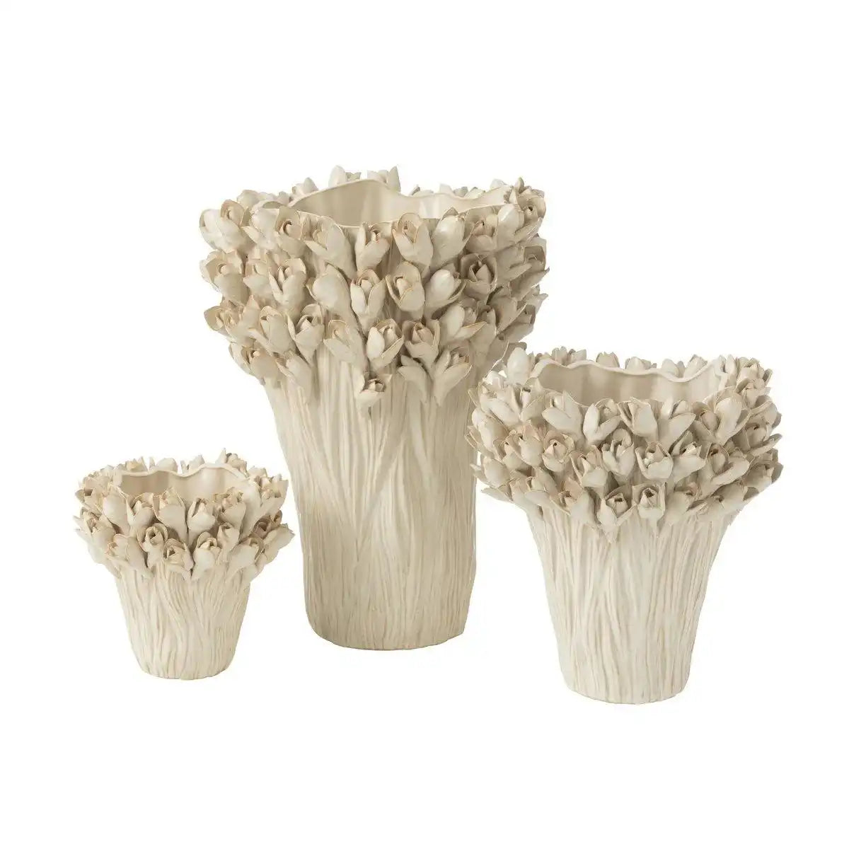 J-Line Vase Ambrosia Keramik Weiß Groß - HomeDesign Knaus