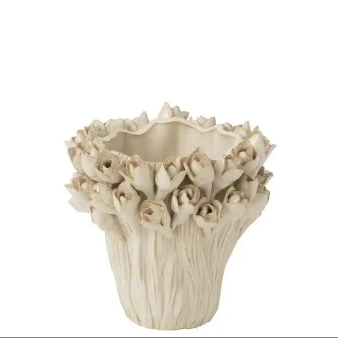 J-Line Vase Ambrosia Keramik Weiß Klein - HomeDesign Knaus