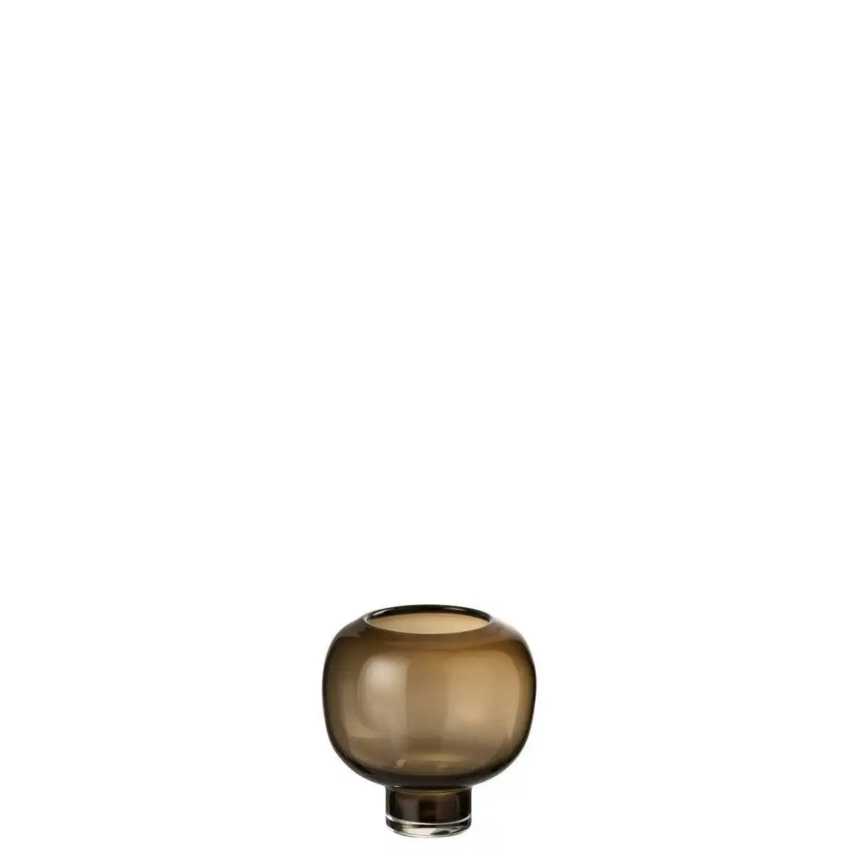 J-Line Vase auf Fuß Rund - Glas - Dunkelbraun - Klein - 13,50 cm hoch - HomeDesign Knaus