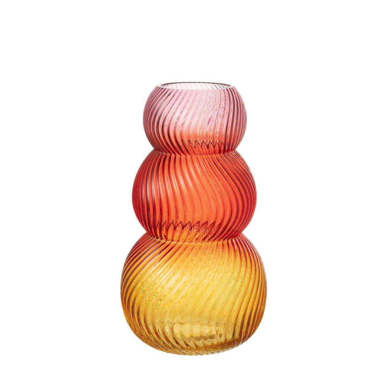 J-Line Vase Aurora Glas Rot/Gelb - HomeDesign Knaus
