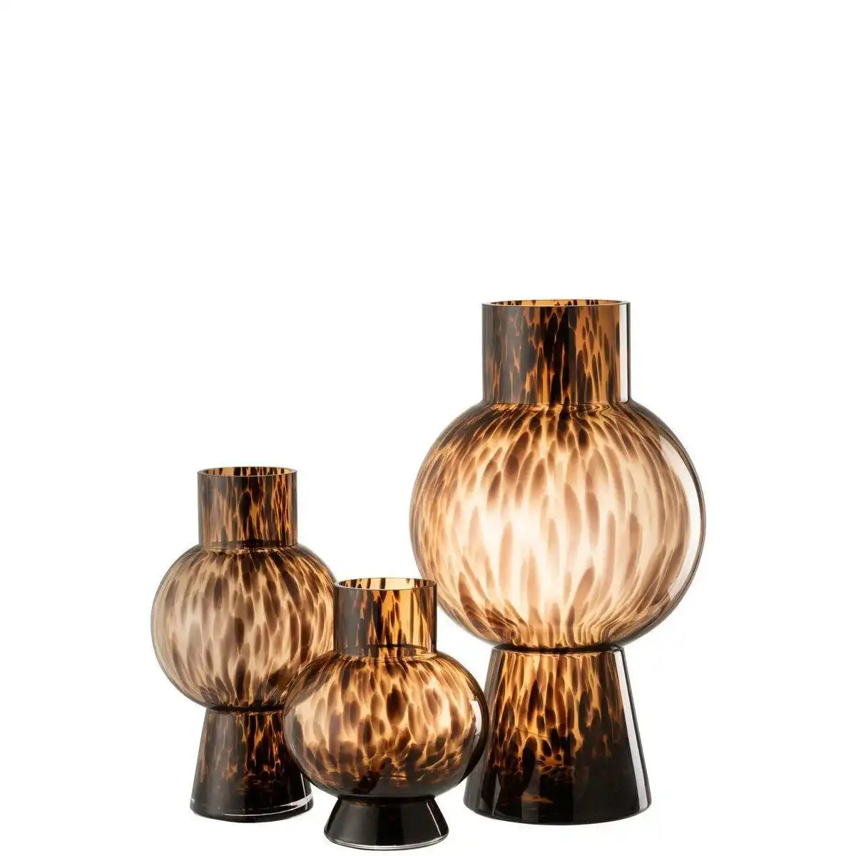 J-Line Vase Ball Dot Brown – Glas – groß – 46,00 cm hoch - HomeDesign Knaus