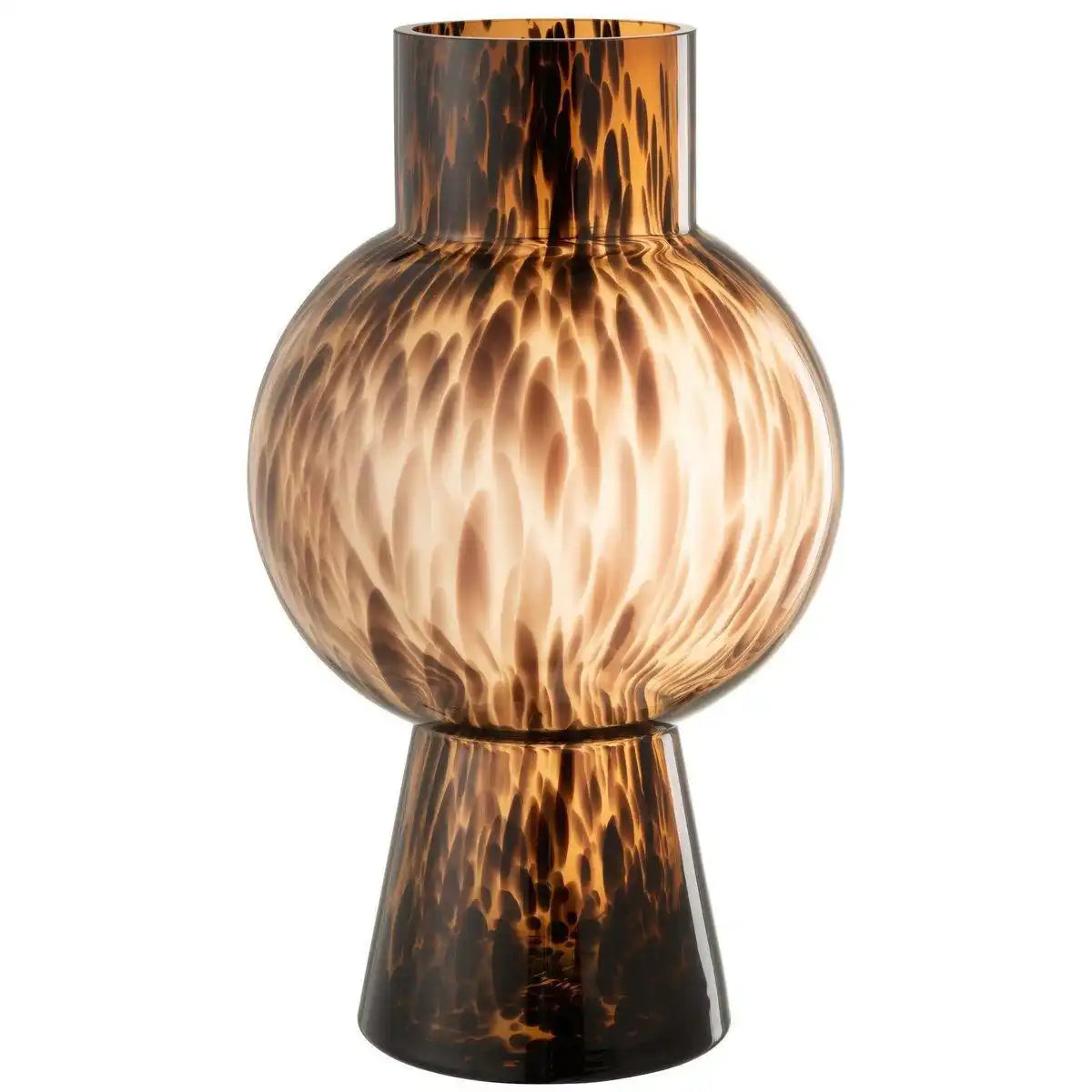 J-Line Vase Ball Dot Brown – Glas – groß – 46,00 cm hoch - HomeDesign Knaus