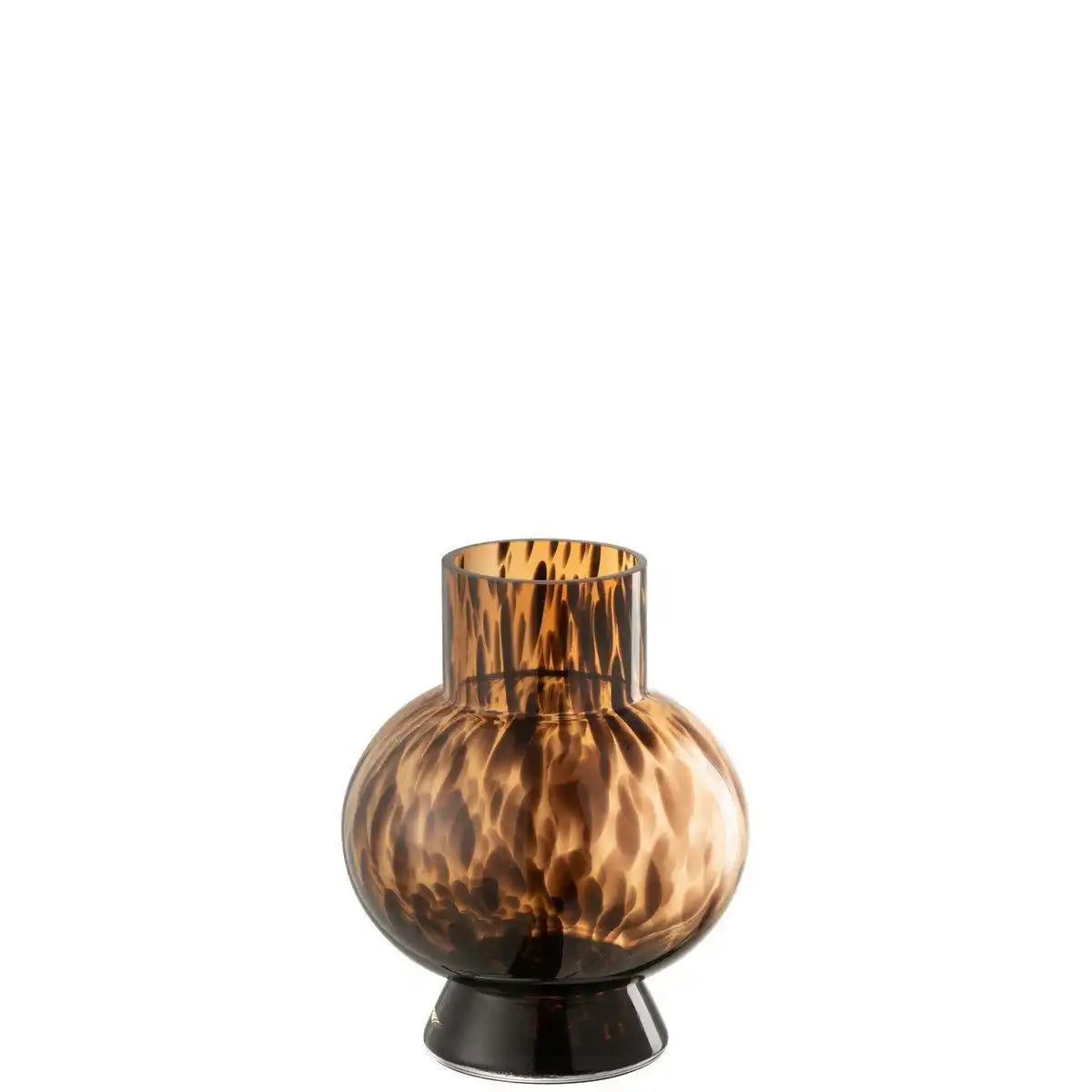 J-Line Vase Ball Dot Brown - Glas - klein - 21,50 cm hoch - HomeDesign Knaus